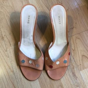 Marc Jacobs peach polka dot mules or slides
